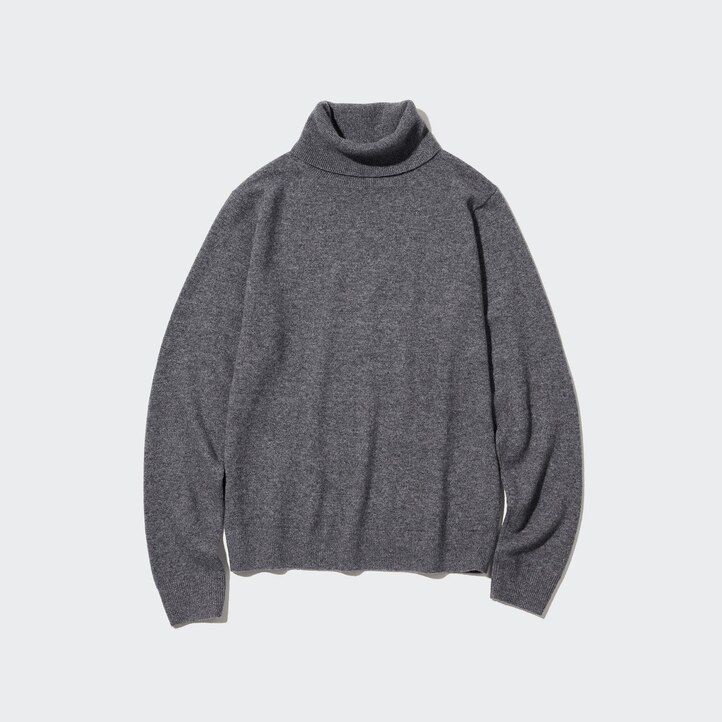 Blue Uniqlo 100pct Cashmere Turtleneck Jumper | VUQXP-4971