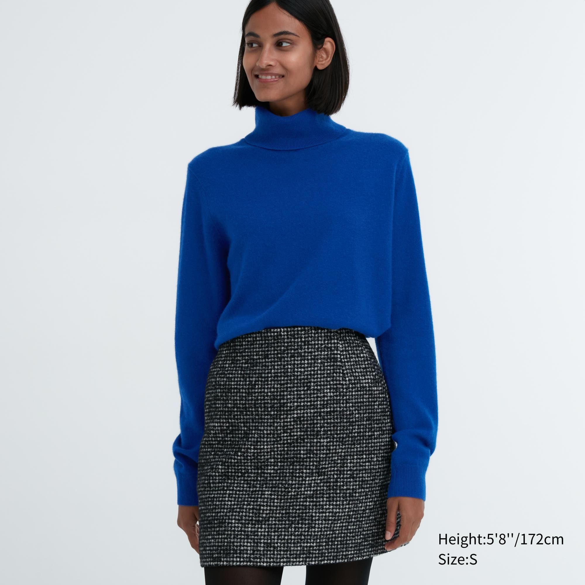 Blue Uniqlo 100pct Cashmere Turtleneck Jumper | VUQXP-4971
