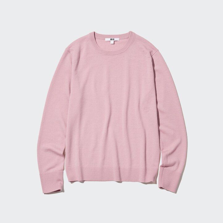Blue Uniqlo 100pct Extra Fine Merino Crew Neck Jumper | XYDOT-8917