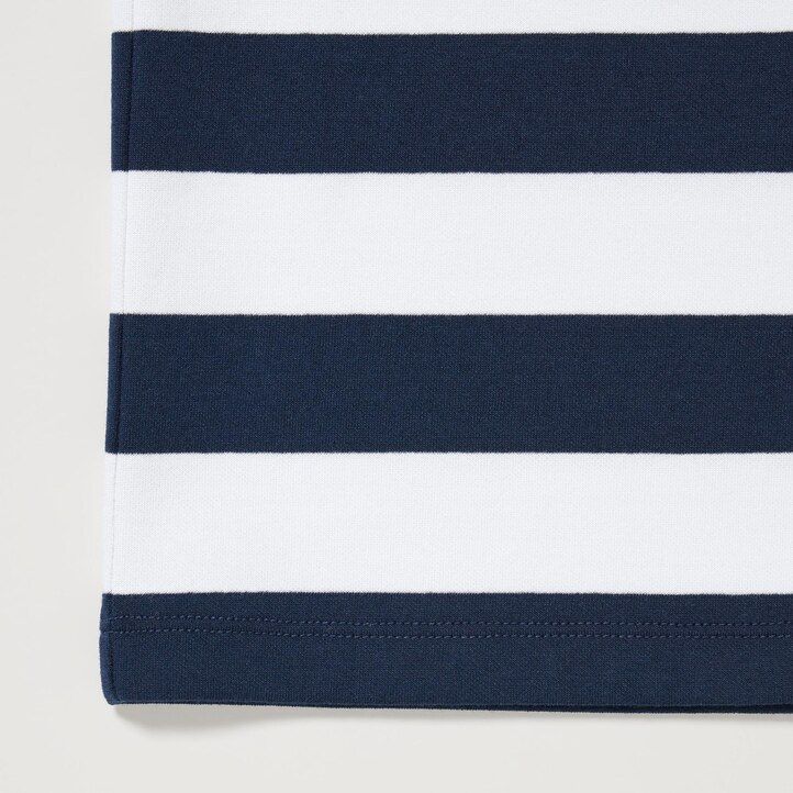 Blue Uniqlo Airism Cotton Striped Crew Neck Short Sleeved T-Shirt | FCIVK-6349