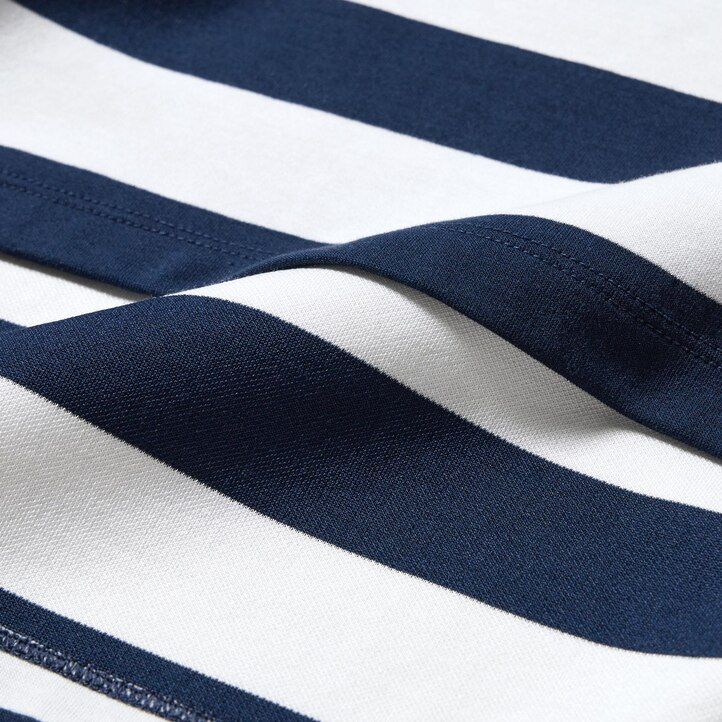 Blue Uniqlo Airism Cotton Striped Crew Neck Short Sleeved T-Shirt | FCIVK-6349