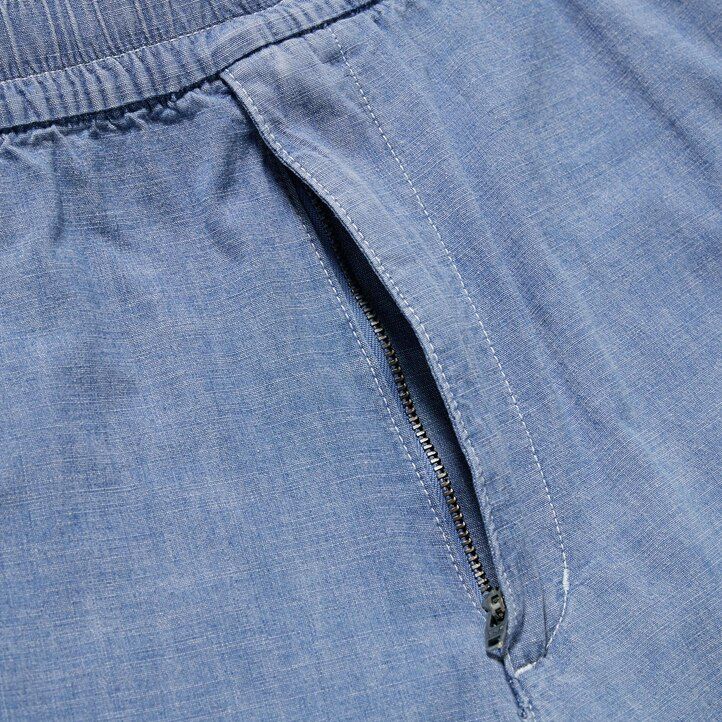 Blue Uniqlo Chambray Stretch Easy Shorts | FUHTO-7981