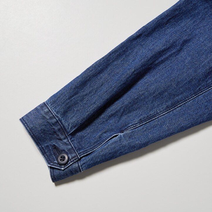 Blue Uniqlo Cotton Linen Blend Utility Jacket | XWMEQ-9210
