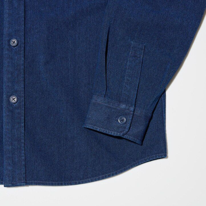 Blue Uniqlo Denim Jersey Overshirt | DPQRB-6937
