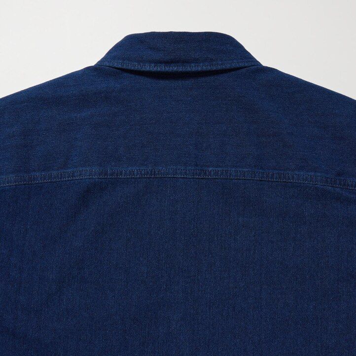 Blue Uniqlo Denim Jersey Overshirt | DPQRB-6937