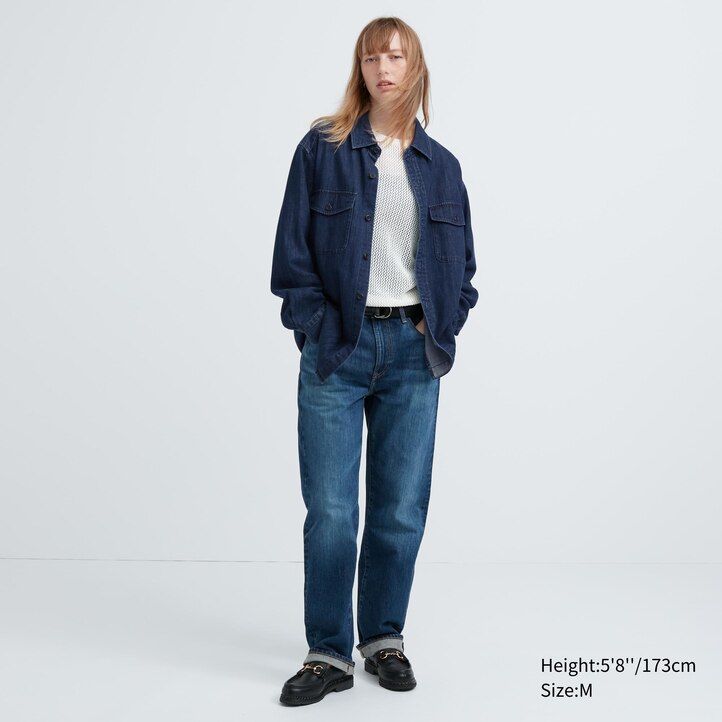 Blue Uniqlo Denim Oversized Utility Overshirt | RCZWF-0214