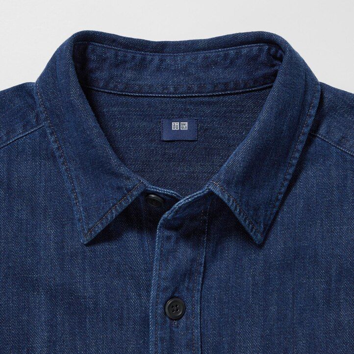 Blue Uniqlo Denim Oversized Utility Overshirt | RCZWF-0214
