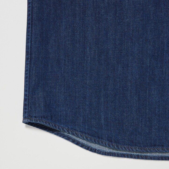 Blue Uniqlo Denim Oversized Utility Overshirt | RCZWF-0214