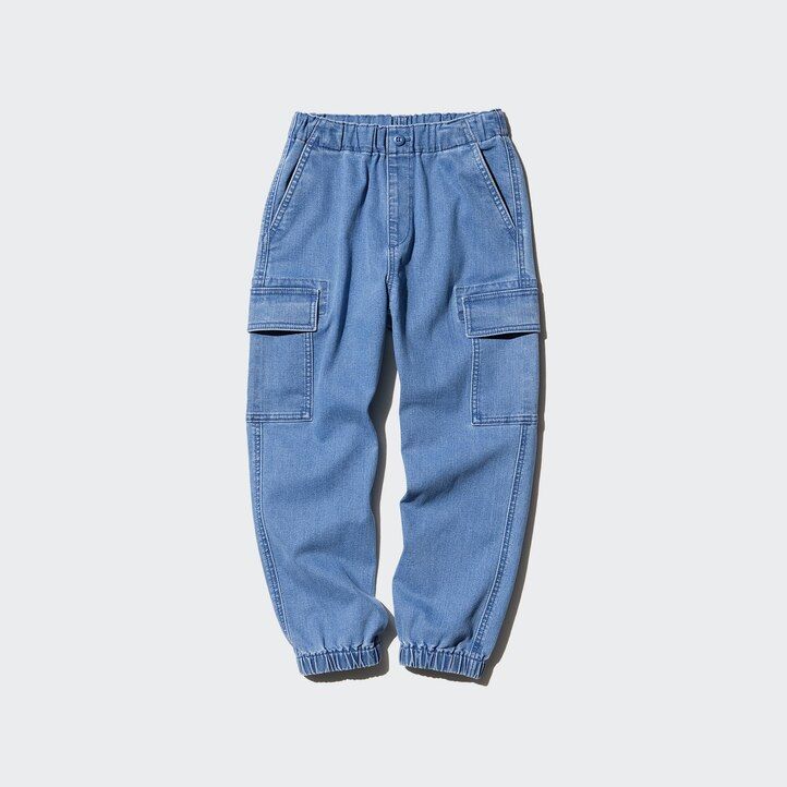 Blue Uniqlo Denim Stretch Cargo Joggers | SHGBW-5021