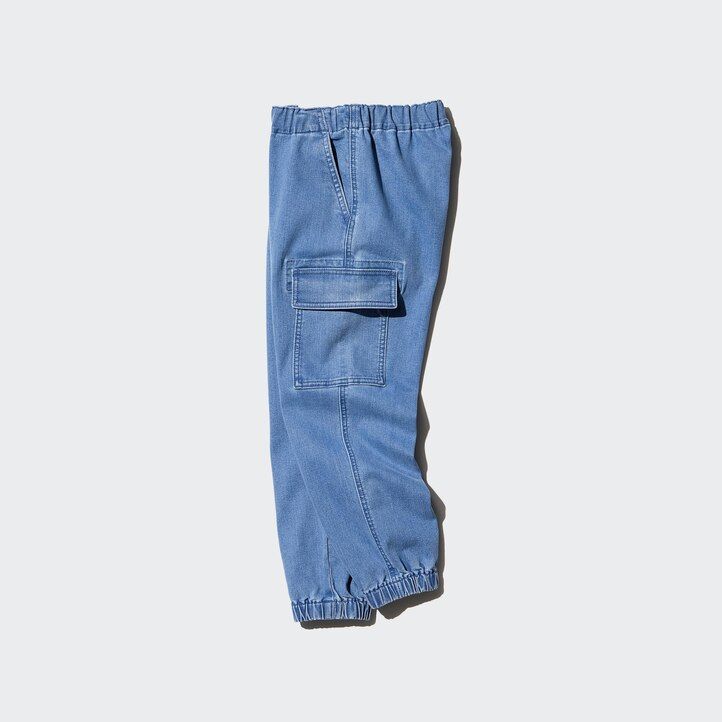 Blue Uniqlo Denim Stretch Cargo Joggers | SHGBW-5021