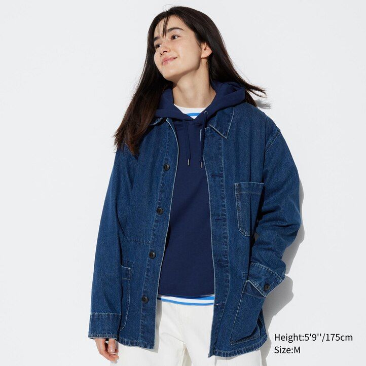 Blue Uniqlo Denim Utility Jacket | QNRIY-7185
