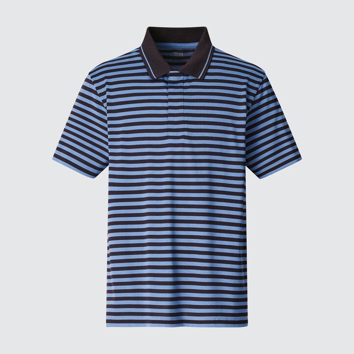 Blue Uniqlo Dry Ex Polo Shirt Adam Scott | TOIKN-2190