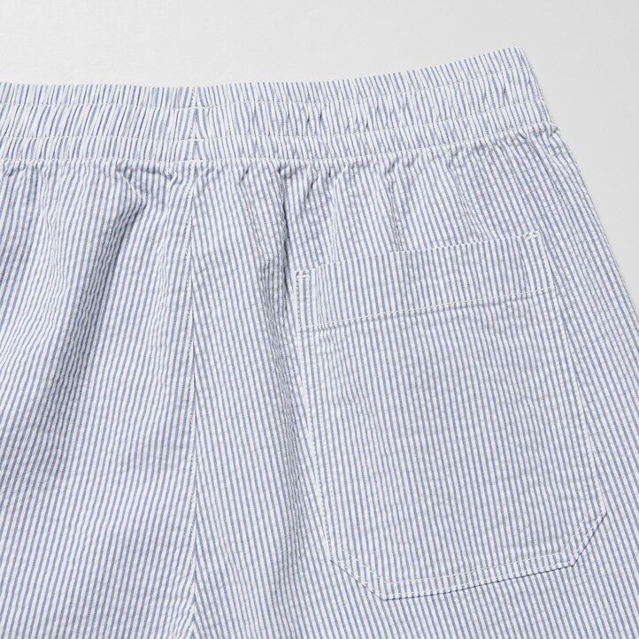 Blue Uniqlo Dry Stretch Seersucker Easy Shorts | JXCMZ-6154