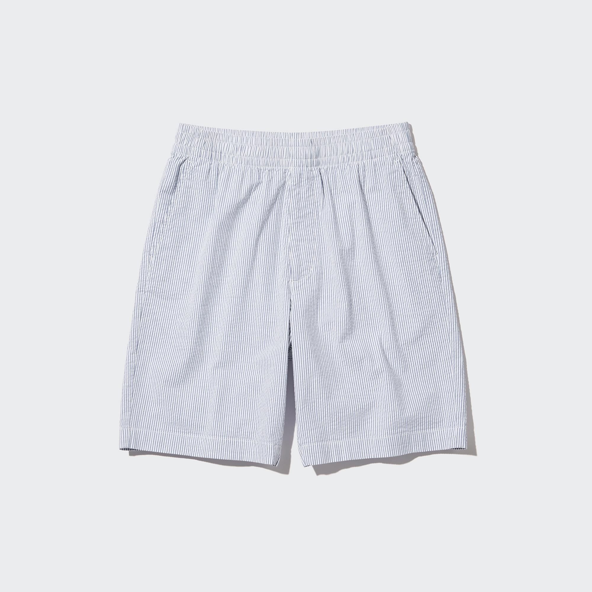 Blue Uniqlo Dry Stretch Seersucker Easy Shorts | JXCMZ-6154
