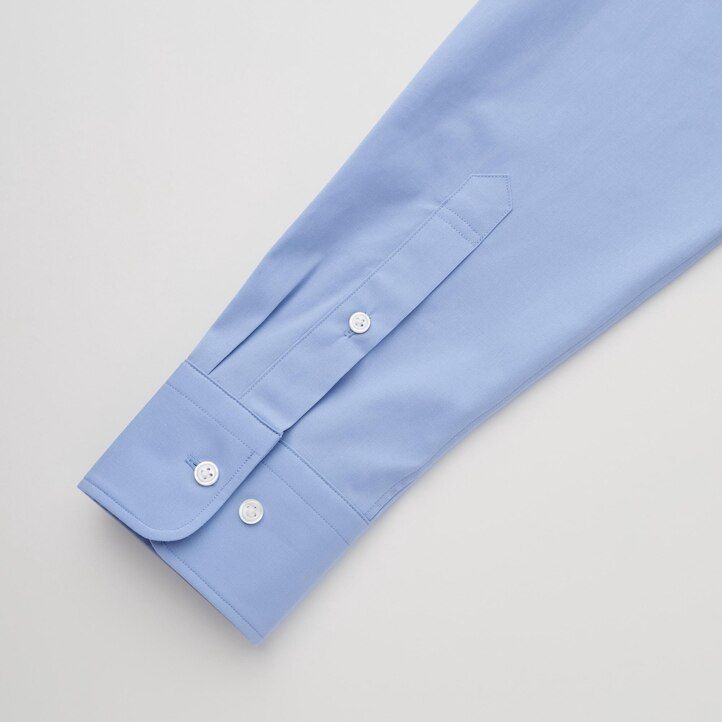 Blue Uniqlo Easy Care Broadcloth Stretch Slim FiT-Shirt Regular Collar | QGWET-9281