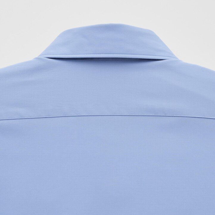 Blue Uniqlo Easy Care Broadcloth Stretch Slim FiT-Shirt Regular Collar | QGWET-9281