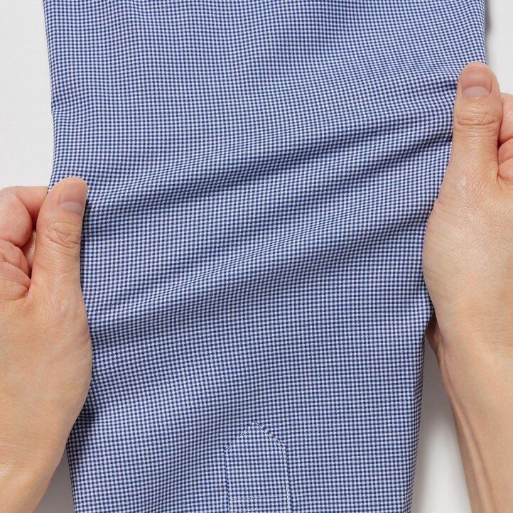 Blue Uniqlo Easy Care Broadcloth Stretch Slim FiT-Shirt Semi Cutaway Collar | CWUGB-7689