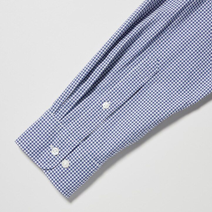 Blue Uniqlo Extra Fine Cotton Broadcloth Long Sleeve Shirt | BHYST-4786