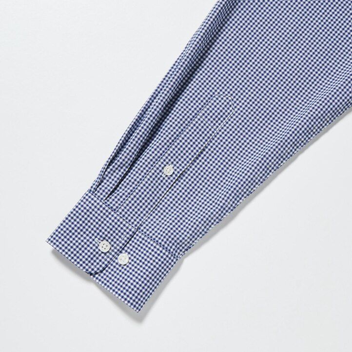 Blue Uniqlo Extra Fine Cotton Broadcloth Regular Fit Checked Shirt Button Down Collar | ZMBYD-4627