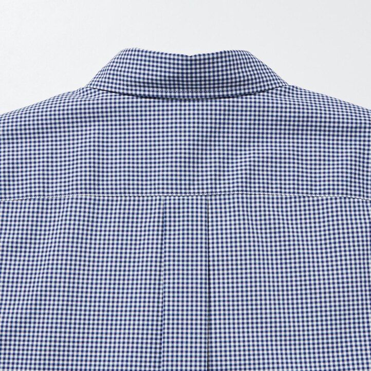 Blue Uniqlo Extra Fine Cotton Broadcloth Regular Fit Checked Shirt Button Down Collar | ZMBYD-4627