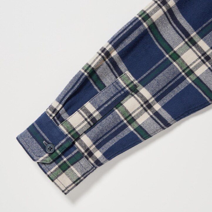 Blue Uniqlo Flannel Regular Fit Checked Shirt Regular Collar | FAIKD-4827