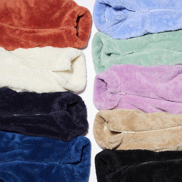 Blue Uniqlo Fluffy Fleece Zipped Jacket | PKVJL-5046