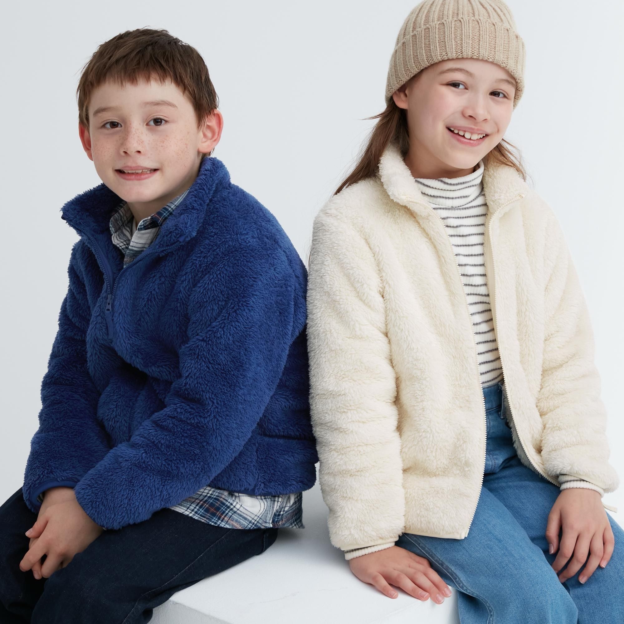 Blue Uniqlo Fluffy Fleece Zipped Jacket | PKVJL-5046