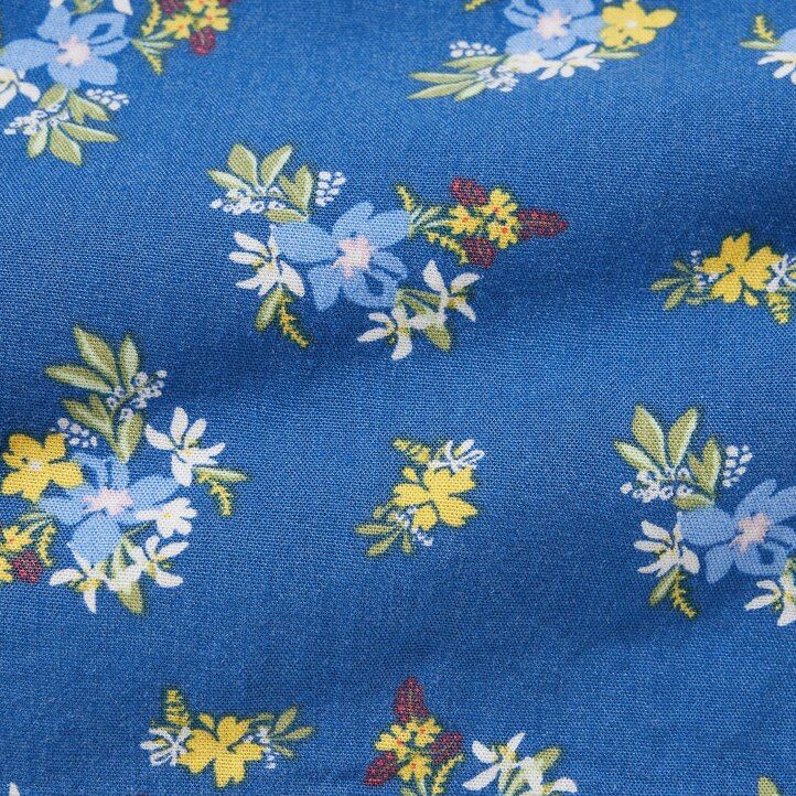 Blue Uniqlo Girls Linen Blend Flower Print Easy Shorts | ALPRH-5043