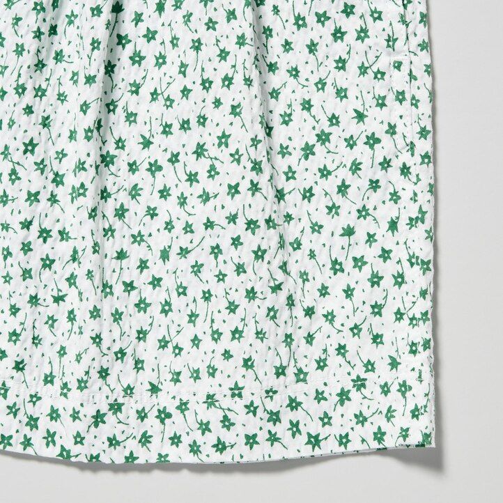 Blue Uniqlo Girls Seersucker Flower Print Easy Shorts | CZWAD-8936