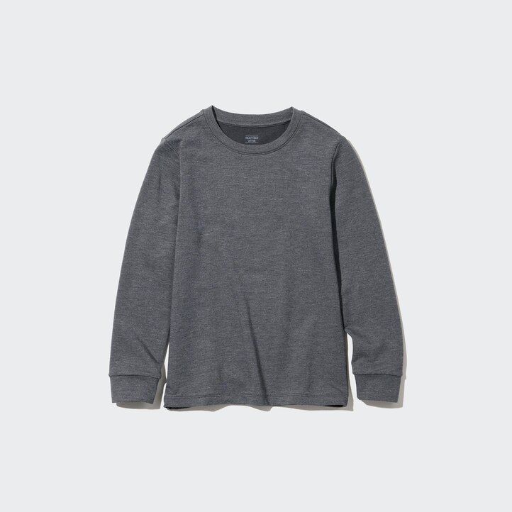 Blue Uniqlo Heattech Extra Warm Cotton Crew Neck Long Sleeved Thermal Top | KIXQH-4658