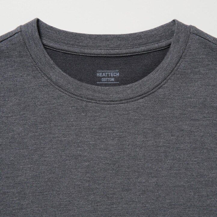 Blue Uniqlo Heattech Extra Warm Cotton Crew Neck Long Sleeved Thermal Top | KIXQH-4658