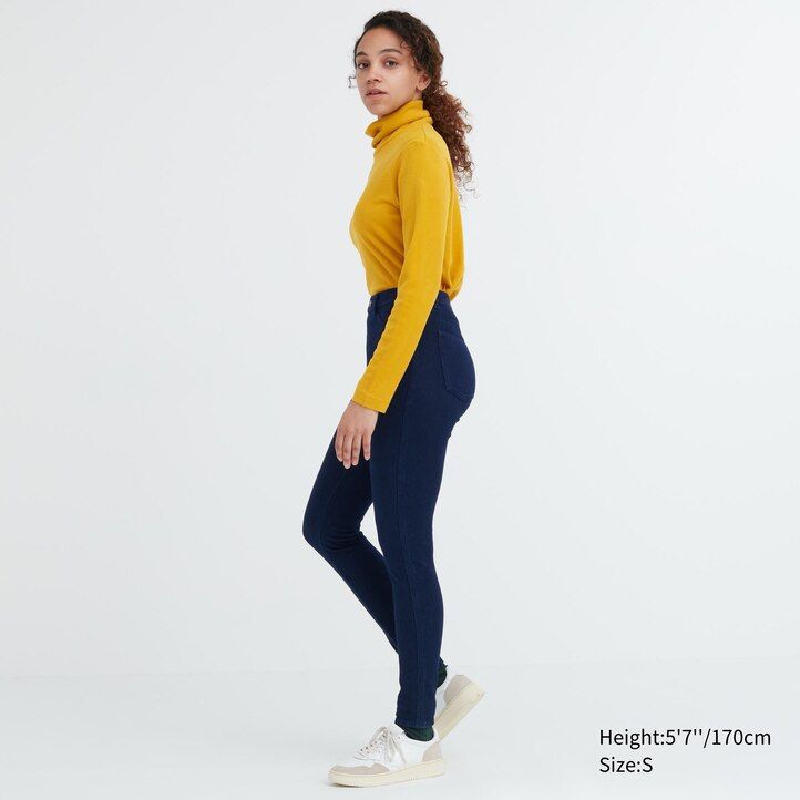 Blue Uniqlo Heattech Ultra Stretch Denim High Rise Leggings Trousers | LBGMS-3245