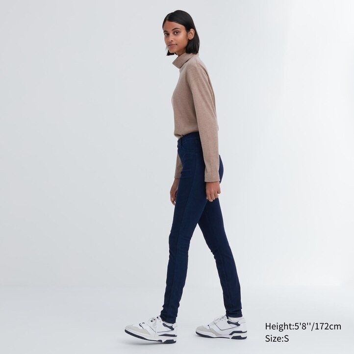 Blue Uniqlo Heattech Ultra Stretch Denim High Rise Leggings Trousers Long | RSJBK-4237