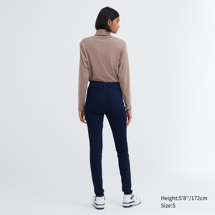 Blue Uniqlo Heattech Ultra Stretch Denim High Rise Leggings Trousers Long | RSJBK-4237