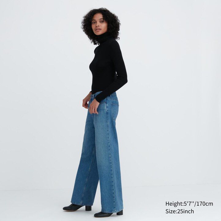 Blue Uniqlo Low Rise Baggy Fit Jeans | KZQNR-4037