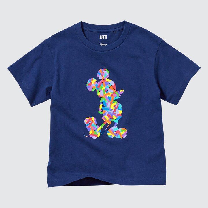 Blue Uniqlo Mickey Stands Ut Graphic T-Shirt | LADRC-6315