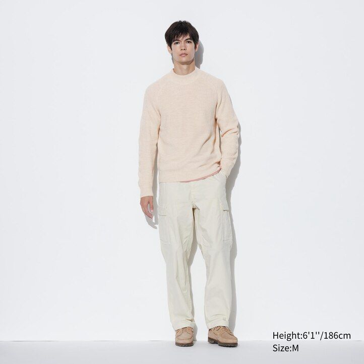 Blue Uniqlo Middle Gauge Knit Mock Neck Jumper | AEXGD-9158