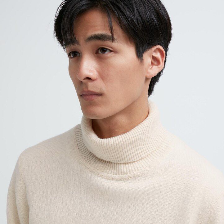 Blue Uniqlo Premium Lambswool Turtleneck Jumper | EIWAP-4907
