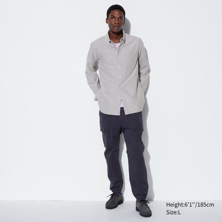 Blue Uniqlo Slim Fit Oxford Shirt Regular Collar | GQKFX-1365