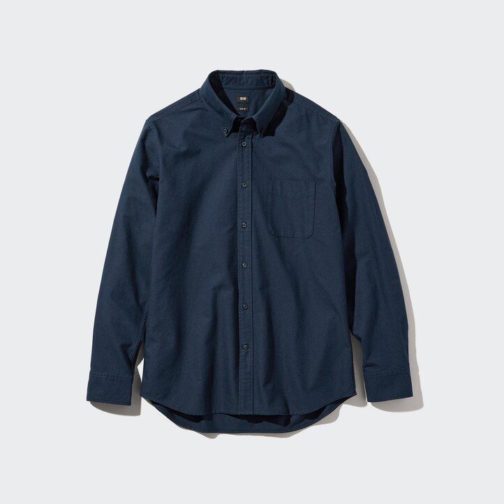 Blue Uniqlo Slim Fit Oxford Shirt Regular Collar | GQKFX-1365