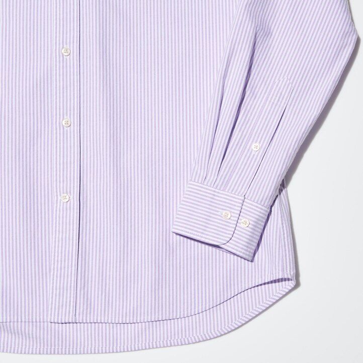Blue Uniqlo Slim Fit Striped Oxford Shirt Regular Collar | KUHFL-0238