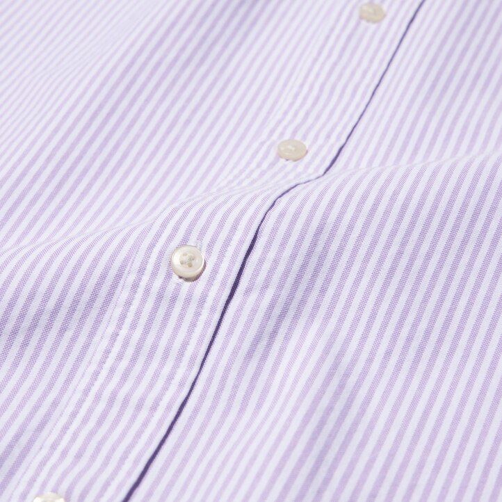 Blue Uniqlo Slim Fit Striped Oxford Shirt Regular Collar | KUHFL-0238