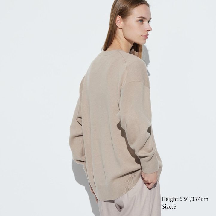 Blue Uniqlo Smooth Cotton Relaxed Fit Crew Neck Jumper | NOUHA-7654