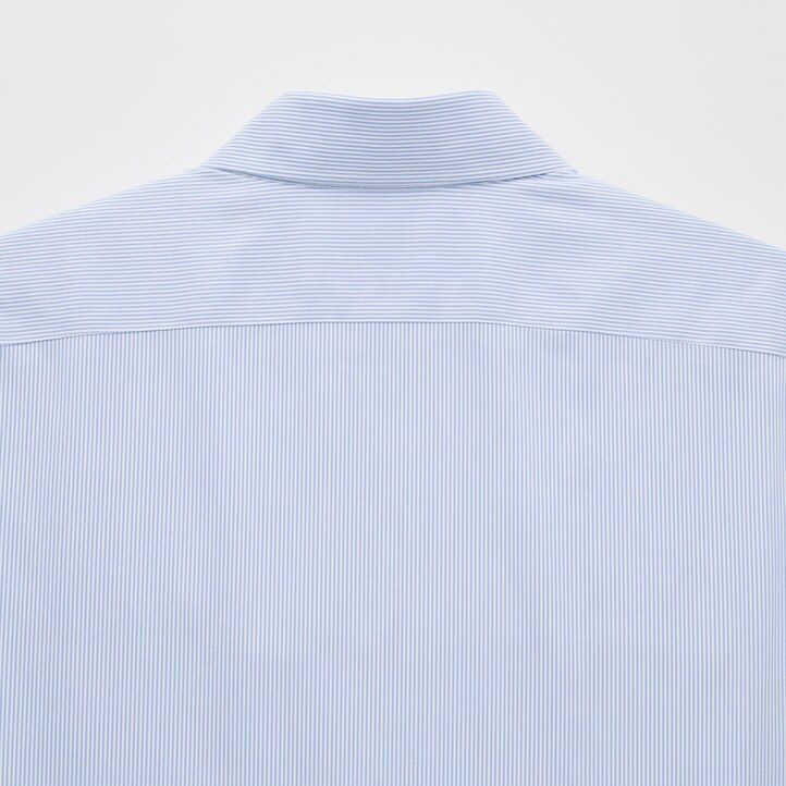Blue Uniqlo Super Non Iron Slim Fit Striped Shirt Semi Cutaway Collar | JFQCP-6139