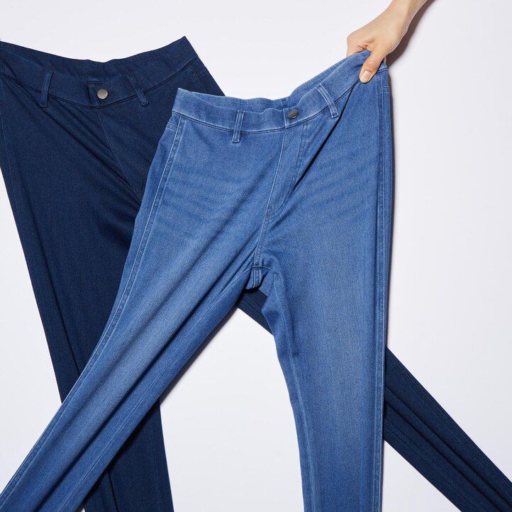 Blue Uniqlo Ultra Stretch Denim Leggings Long | GHCRL-1256