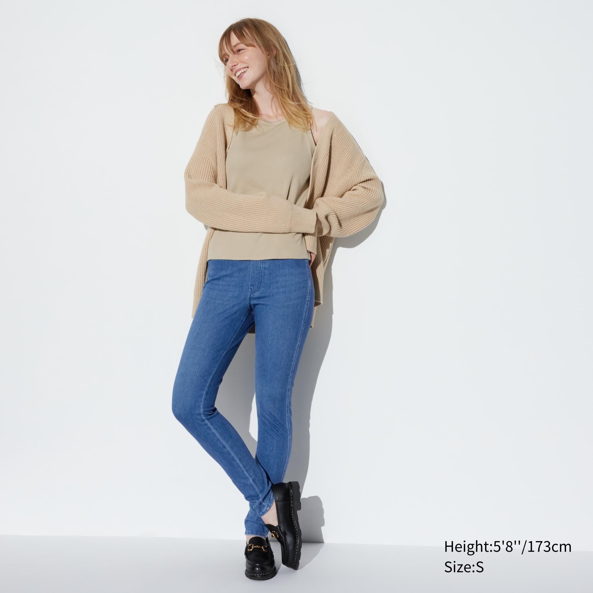 Blue Uniqlo Ultra Stretch Denim Leggings Long | GHCRL-1256