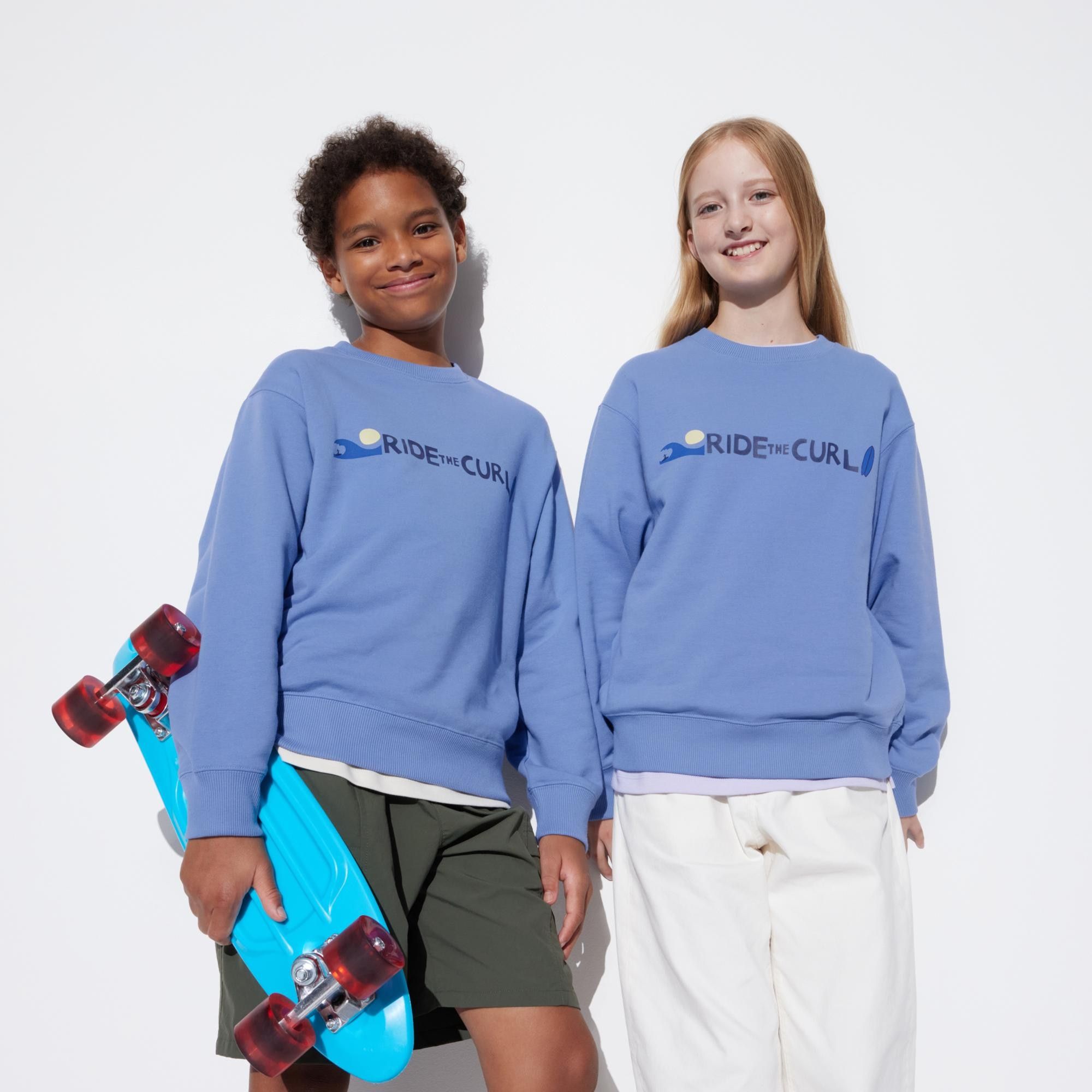 Blue Uniqlo Ultra Stretch Graphic Sweatshirt | WGRPI-7620