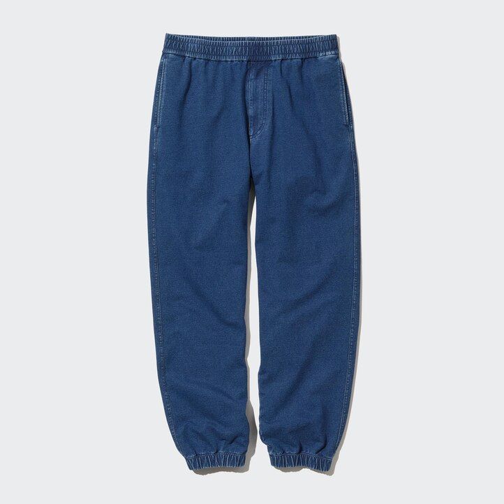 Blue Uniqlo Washed Jersey Denim Look Joggers | OUINZ-4617