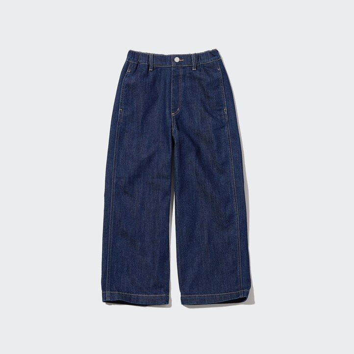 Blue Uniqlo Wide Straight Leg Jeans | VZLXB-0658