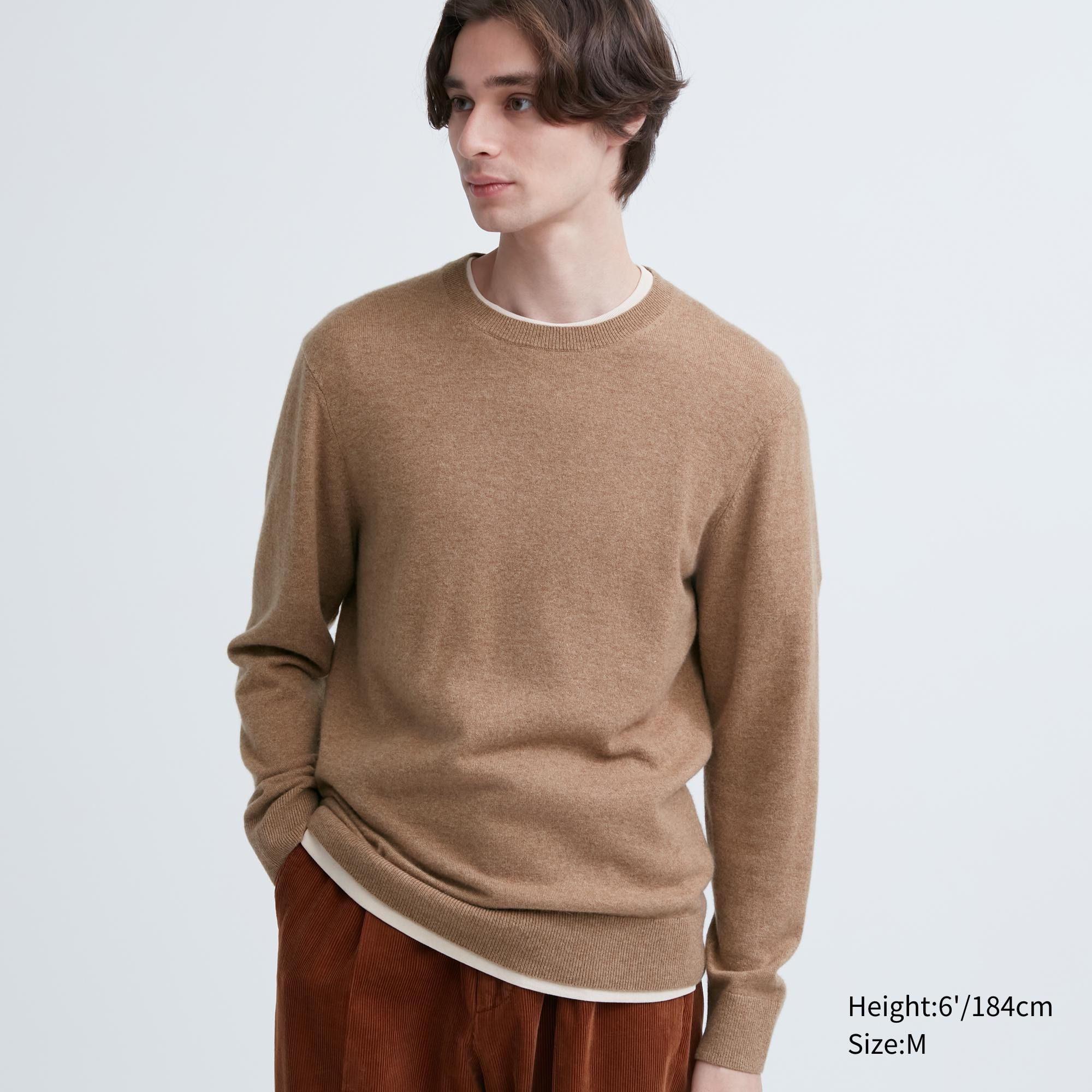 Brown Uniqlo 100pct Cashmere Crew Neck Jumper | OJPMH-3759
